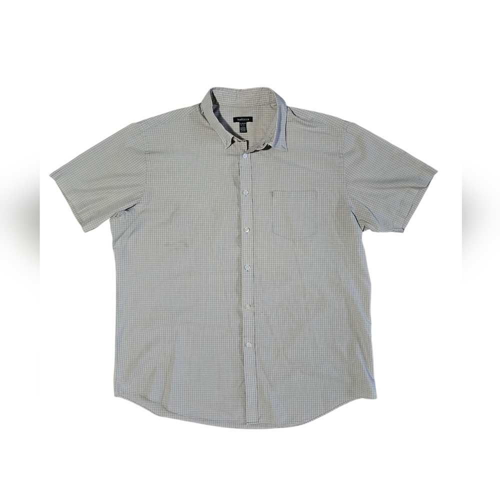 Tan / Khaki and Black Van Heusen short sleeve button up shirt